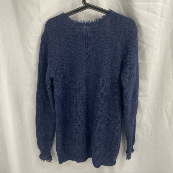 NWT Once Was Melbourne Blue Mohair Wool V- Neck Sweater Size Small - Picture 11 of 11